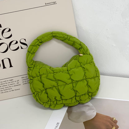 Sac à main à carreaux plissé à la mode pour femme