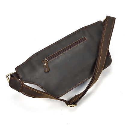 Leather Retro Men's Crazy Horse Skin Waist Bag