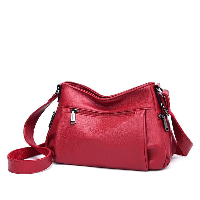 Pleated Simple One-shoulder Women's High Quality Crossbody Bag