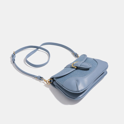 Retro Denim Blue Underarm Bag Women