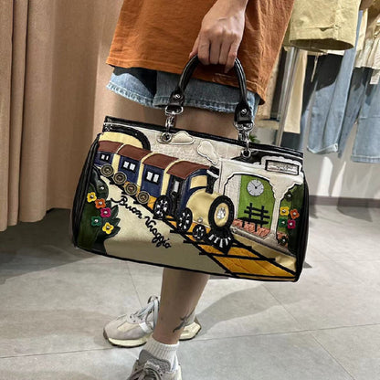 Bolso de mujer Bolso bordado con costura de moda