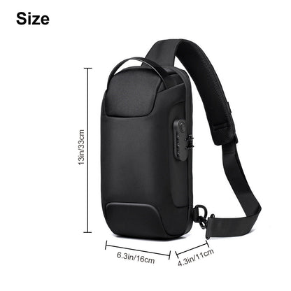 Bolso bandolera multifunción Oxford impermeable para hombre, bolso de hombro antirrobo, bolso bandolera tipo bandolera para hombre, bolso bandolera impermeable, bolso de pecho antirrobo, mochila con puerto USB