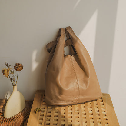 First Layer Cowhide All-in-one Handbag Retro Commuting