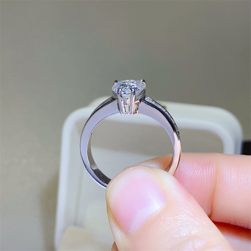 Bague en argent sterling 925 avec moissanite de 3 carats