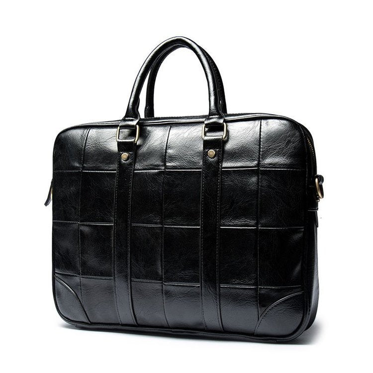 Men's PU Leather One Shoulder Handbag Business Briefcase