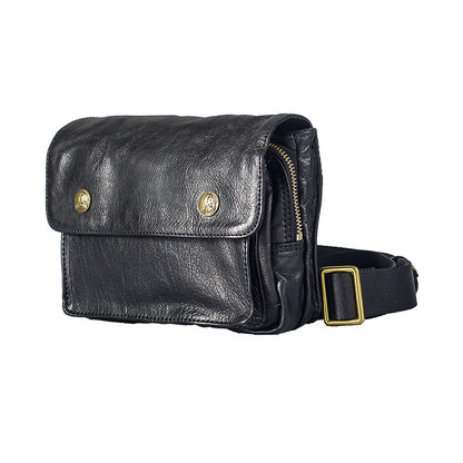 Bolso de pecho de cuero multifuncional para hombre