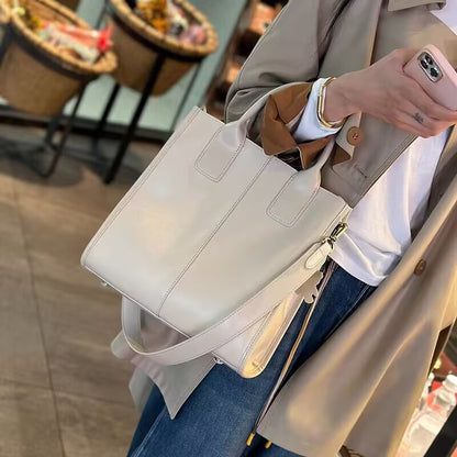 Sac à main fourre-tout en cuir véritable pour femme