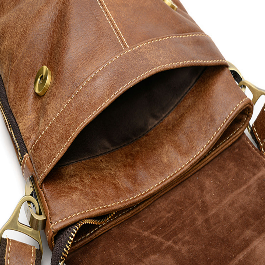 Leather Men's First Layer Cowhide Men's Shoulder Casual Bag