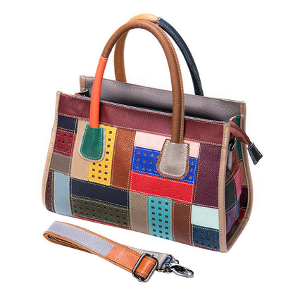 Bolso patchwork color piel de vaca