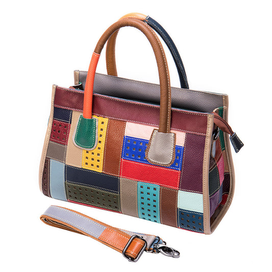 Sac patchwork couleur cuir de vache