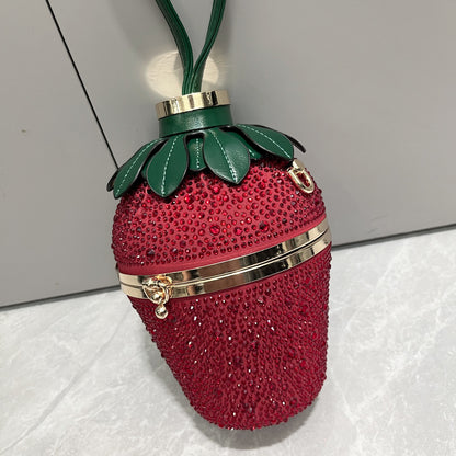 Sac à bandoulière simple en strass avec fraise