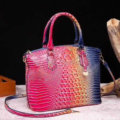 Sac messager portable à motif crocodile rétro pour femme