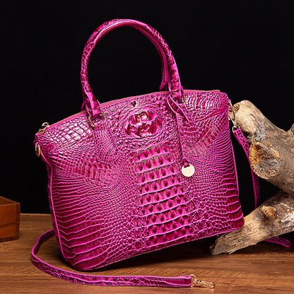 Sac messager portable à motif crocodile rétro pour femme