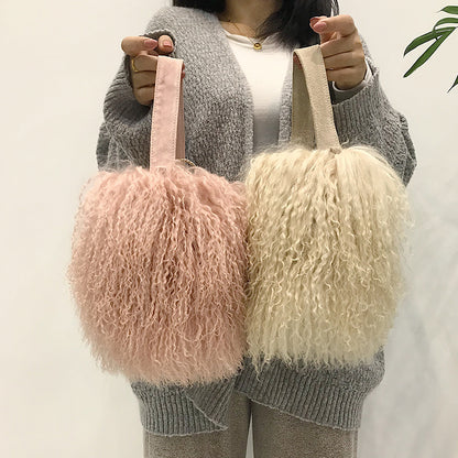 Sac en peluche et fourrure adorable