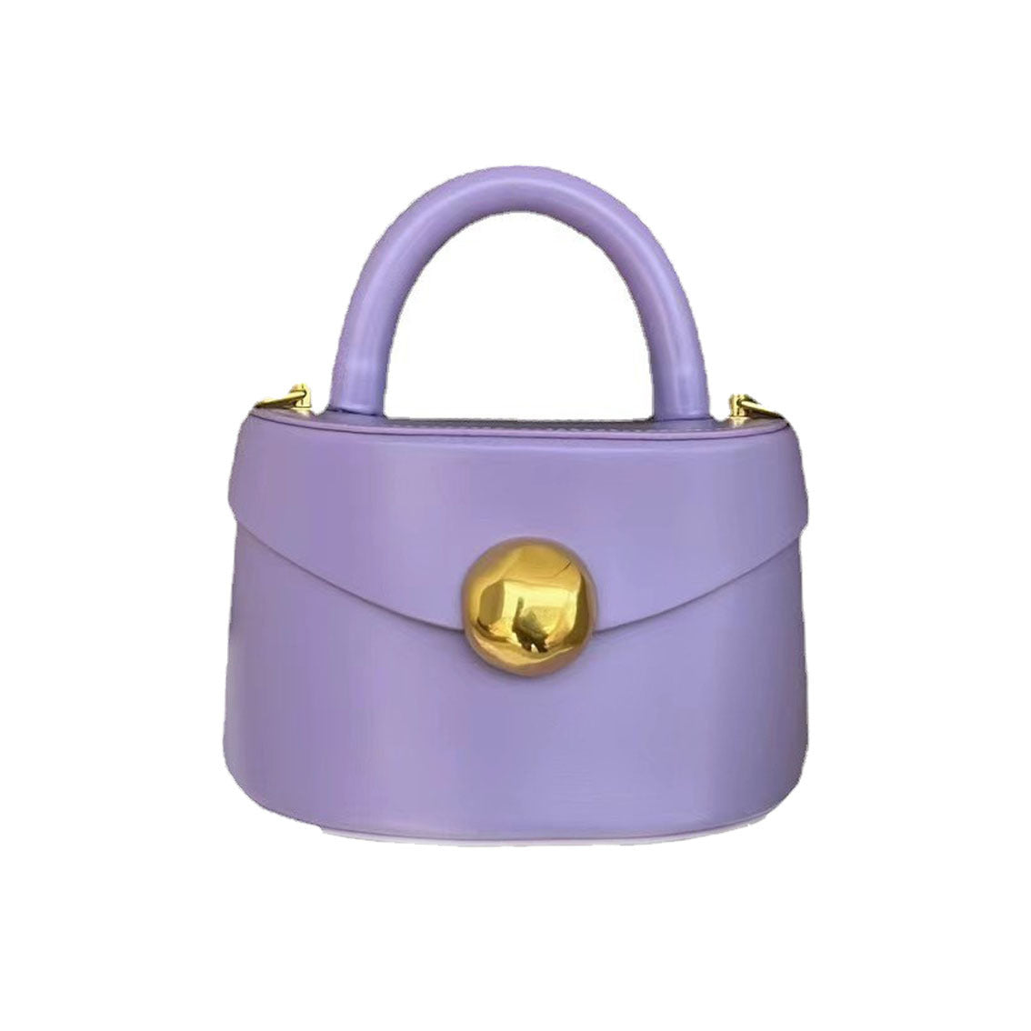 Bolso de piel de vacuno para mujer, caja semicircular