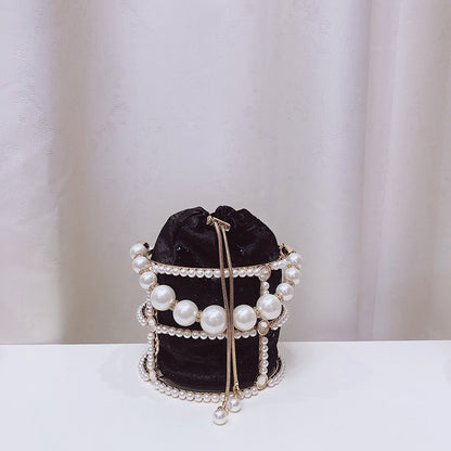 Pearl chain bucket bag