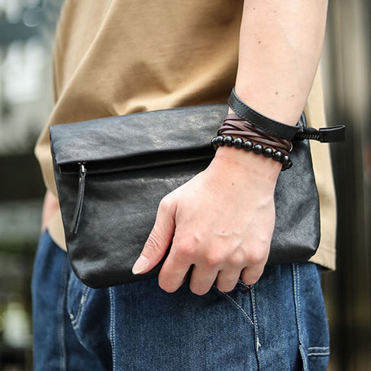 Bolso mini diagonal de cuero para hombre