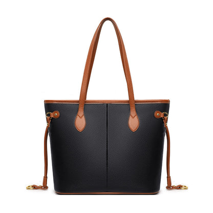 Trendy Fashion One-shoulder Soft Leather Commuter Tote Bag