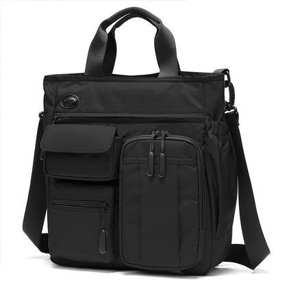 Bolso de hombro de negocios para hombre, informal, multicapa, gran capacidad