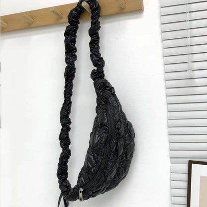 Bolso bandolera informal con pliegues en forma de nube para mujer