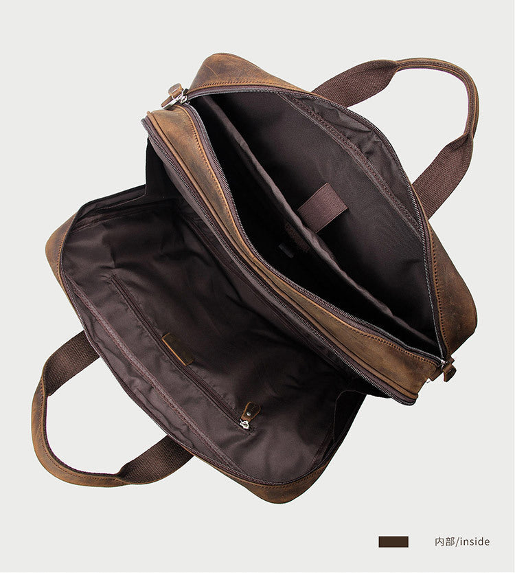 Bolso de negocios de cuero Crazy Horse para hombre