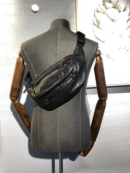 Nuevo bolso bandolera vintage de piel de vaca para hombre