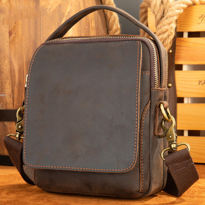 Hot Selling Crazy Horse Leather Small Handbag For Men