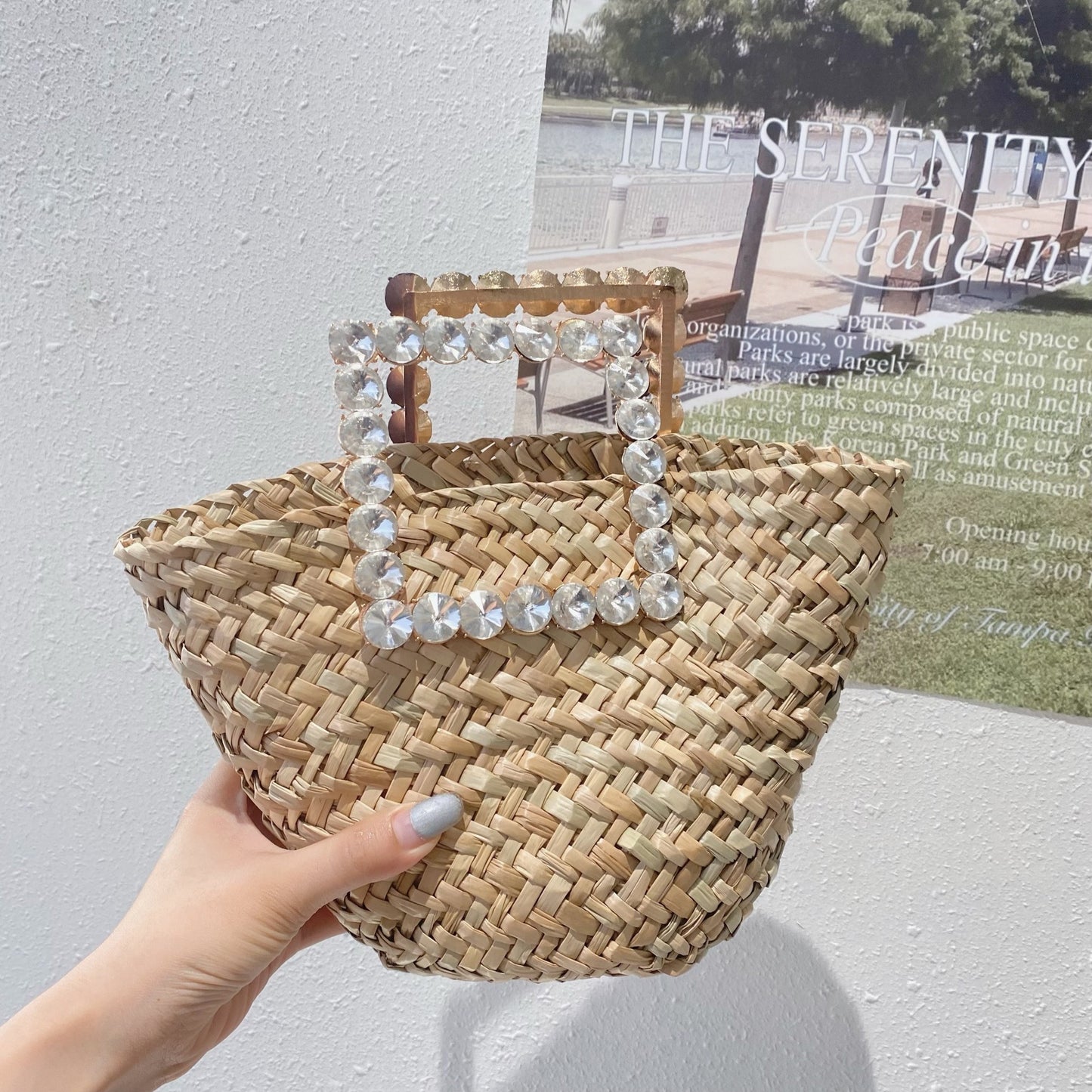 Sac à main tendance tissé pour femme, style vacances