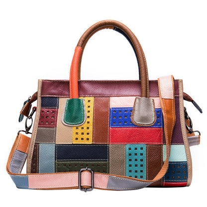 Bolso patchwork color piel de vaca