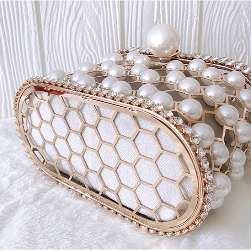 Sac seau polyvalent pour femme avec perles diagonales