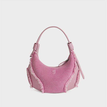 Bolso bandolera pequeño con forma de media luna para mujer Underarm