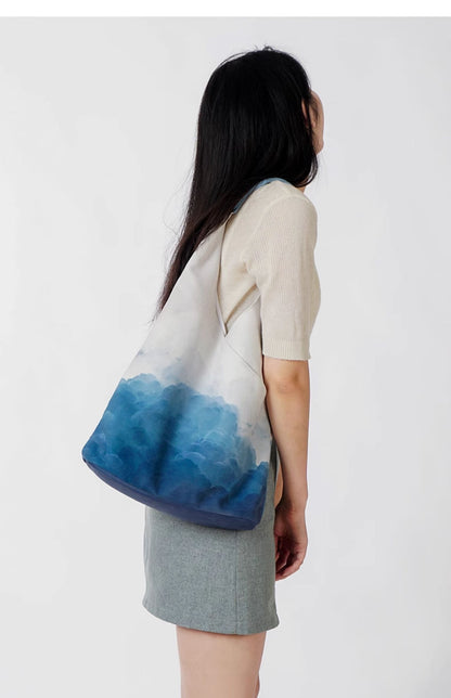 Sac à bandoulière simple et artistique pour femme, grande capacité