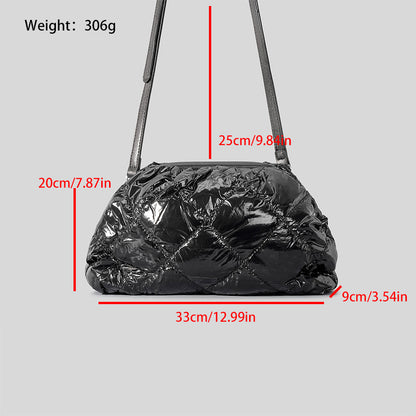 Down Cotton-padded Jacket Clip Handbag Women's Simple Nylon