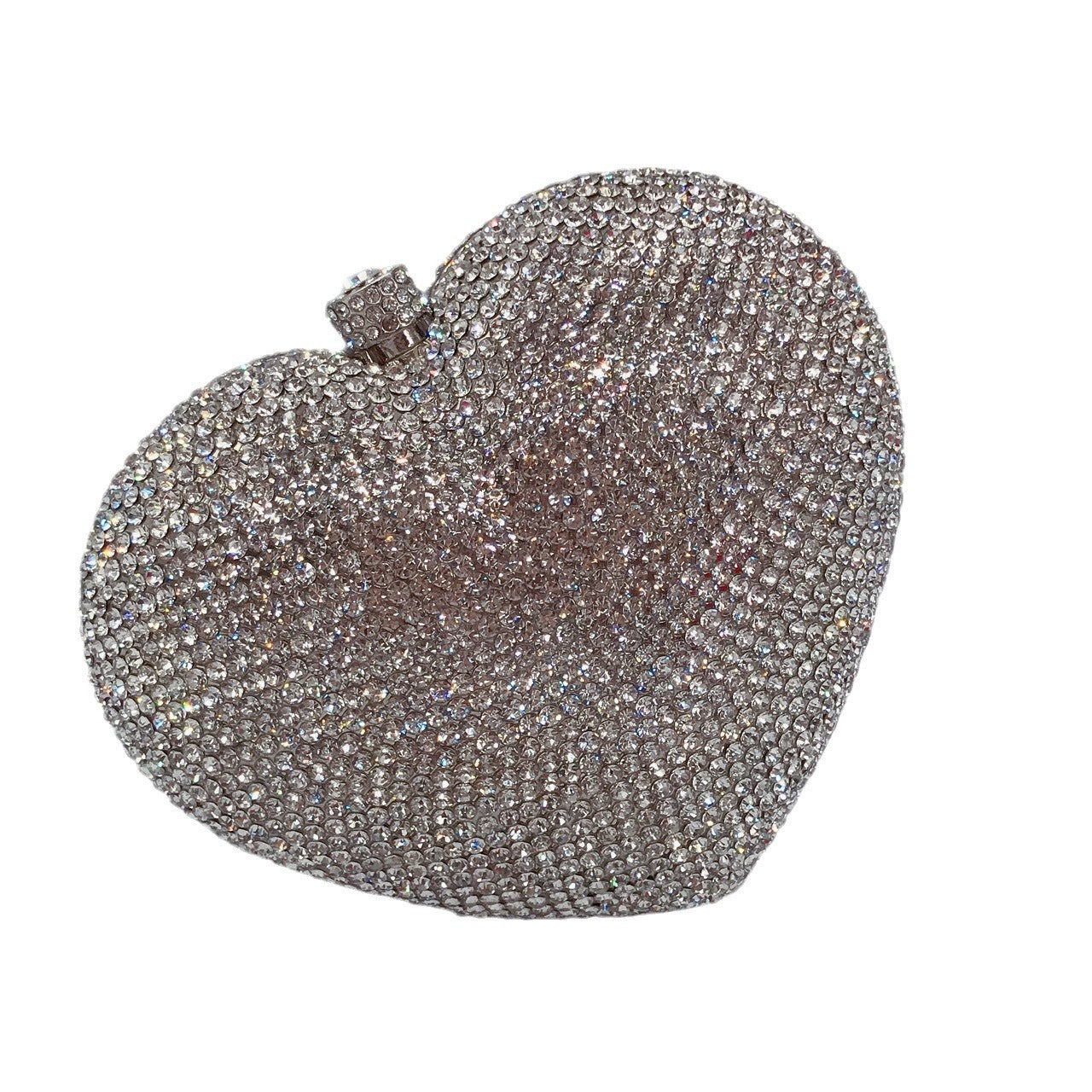 Bolsa de cena con forma de corazón y forma de mano con diamantes