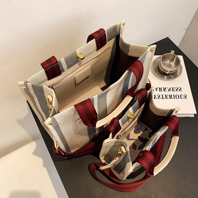 Nouveau sac fourre-tout portable tendance populaire grand et petit sac messager à bandoulière rétro