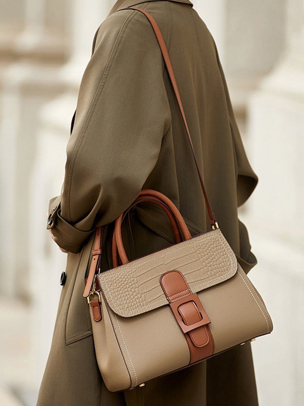 Sac à main bandoulière tendance pour femme de couleur contrastée