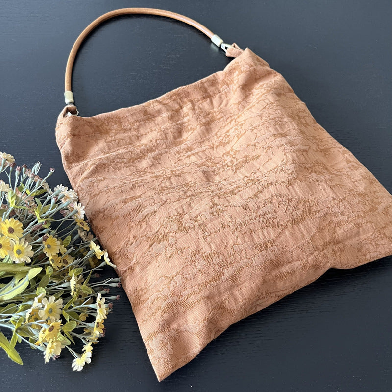 Sac à bandoulière en tissu et cuir Jacquard polyvalent pour centres d'intérêt particuliers