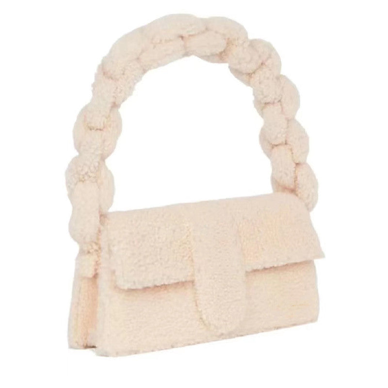 Plush Woven Wrist One Shoulder Underarm Bag