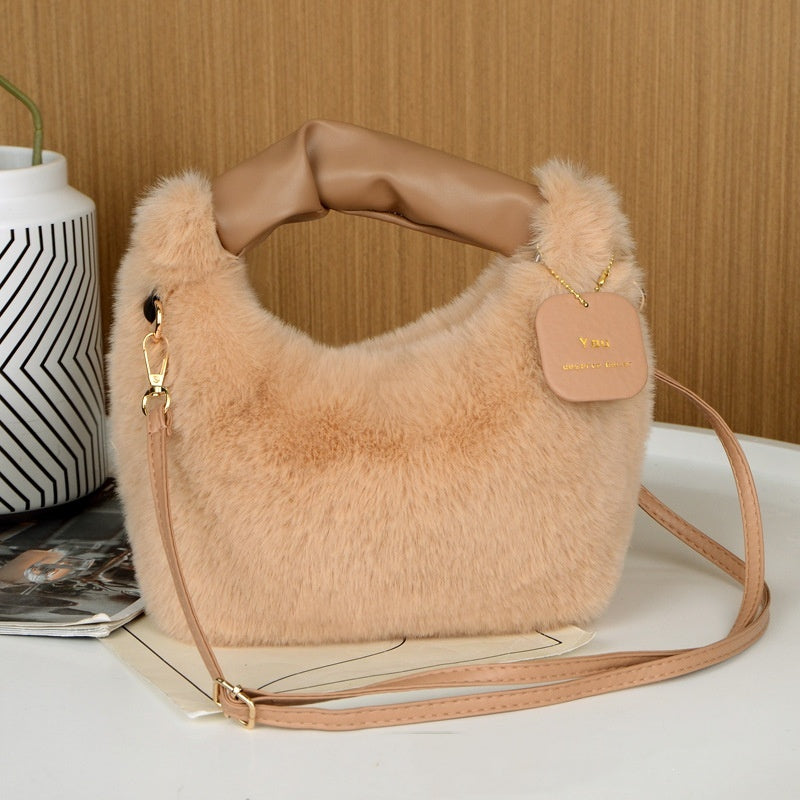 Plush Bag Women's Shoulder Crossbody Handbag