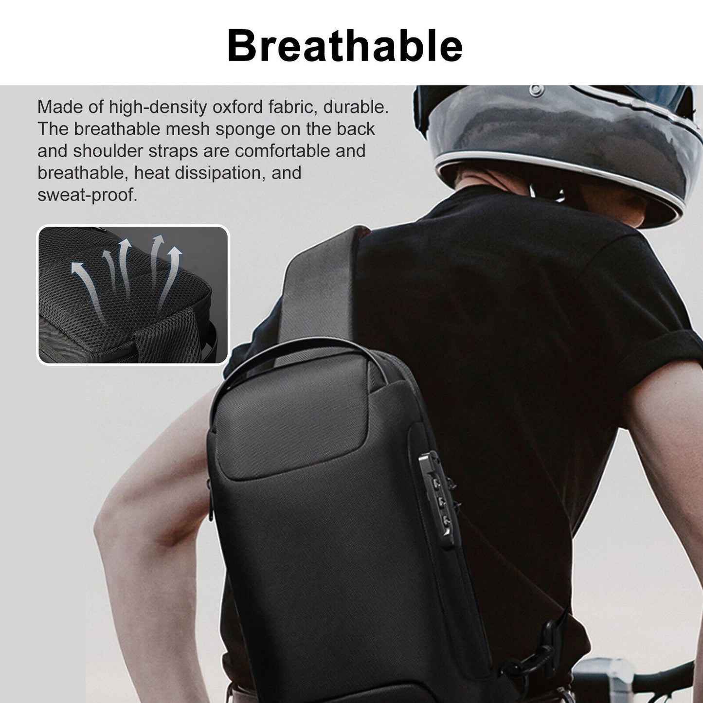 Bolso bandolera multifunción Oxford impermeable para hombre, bolso de hombro antirrobo, bolso bandolera tipo bandolera para hombre, bolso bandolera impermeable, bolso de pecho antirrobo, mochila con puerto USB