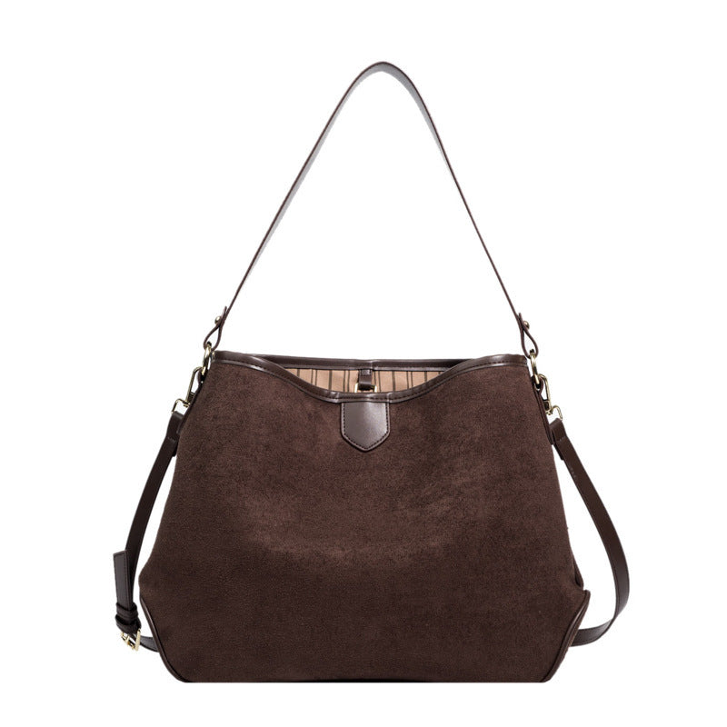 Bolso de hombro vintage retro de cuero suave mate