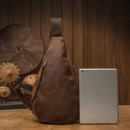 Bolso de pecho de cuero original hecho a mano para hombres en Europa y América