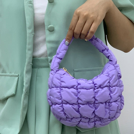 Sac à main à carreaux plissé à la mode pour femme