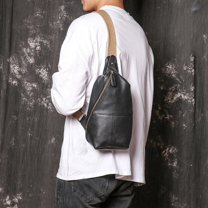 Men's Leather Casual Cross-body Chest Bag