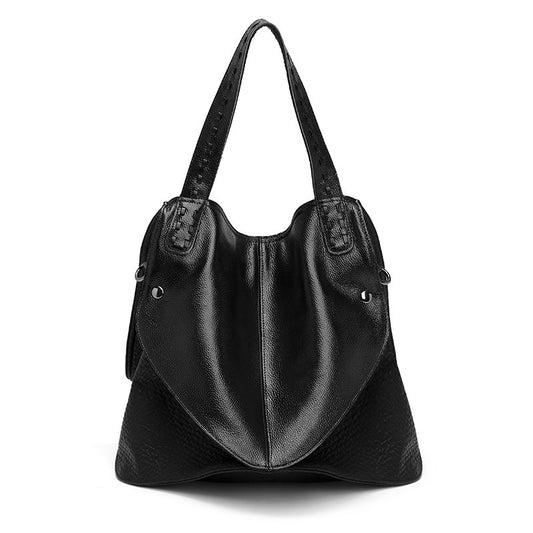 Casual soft leather smiley handbag