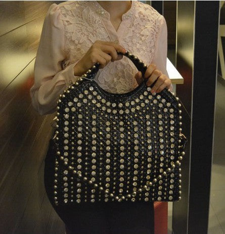 Sac messager à main Fashion avec strass et diamants