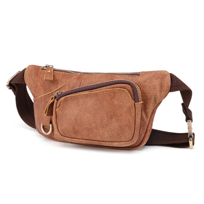 Bolso bandolera para teléfono, bolso de cintura para el pecho, bolso de cuero para hombre