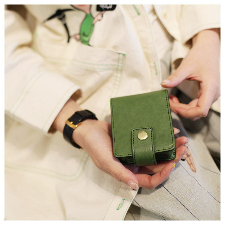 Trousse à rouge à lèvres en cuir avec miroir