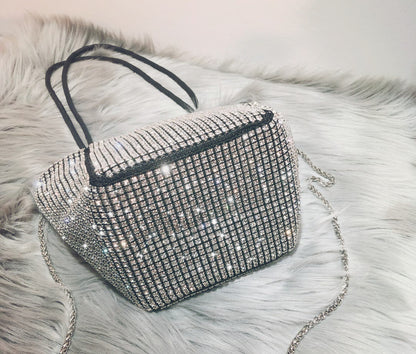 Sac à bandoulière de style nouveau sac pour femme sac à boulettes de diamant flash sac à strass 