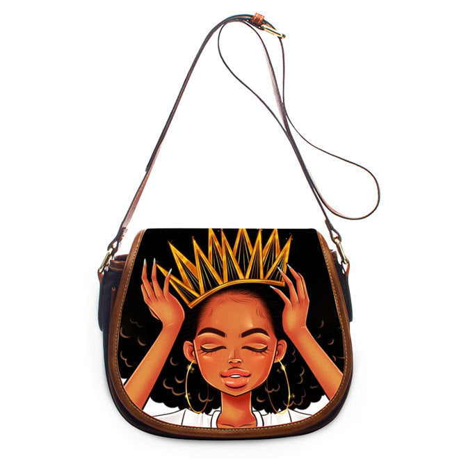 Bolso bandolera de un solo hombro de PU africano para mujer